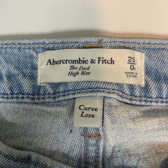 Abercrombie & Fitch Criss Cross Jeans I 25/0R I The Dad High Rise I Curve Love - Picture 6 of 11
